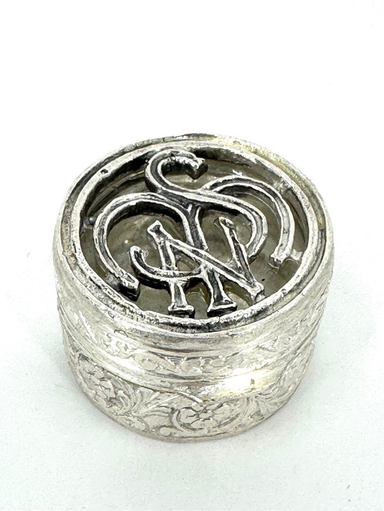 Estate Other - Estate Silver Plated pillbox Trinket Box for vanity